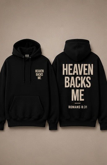 Heaven Backs Me Hoodie | Black